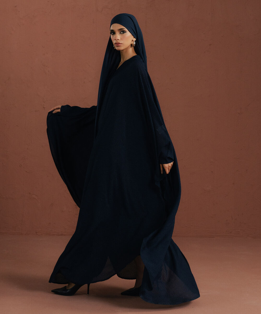Women's blue kaftan Abaya set