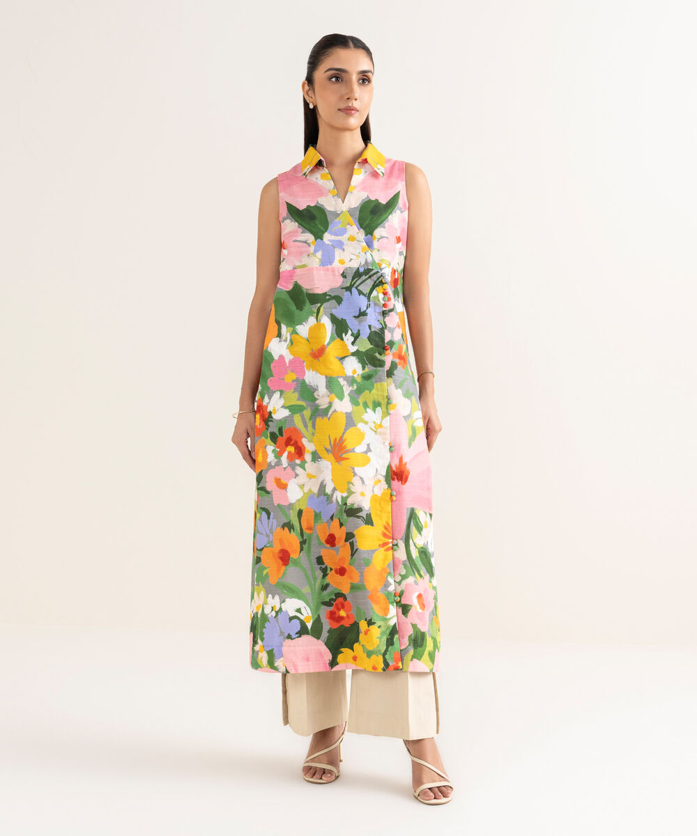 Women's Unstitched Khaddar Printed Multi Shirt