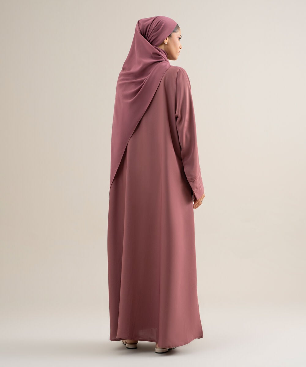Women's Polyester Magenta Kimono Abaya Set