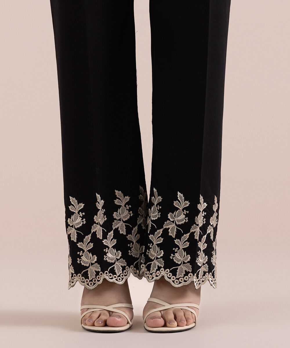 Woman - Embroidered Cambric Straight Pants