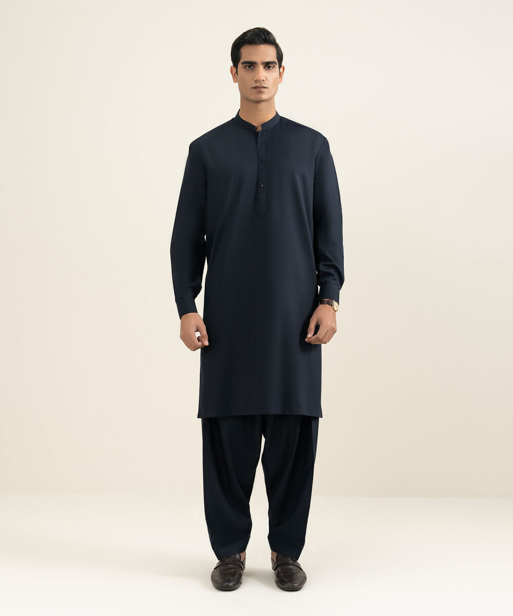 Men's Stitched Navy Kurta Shalwar