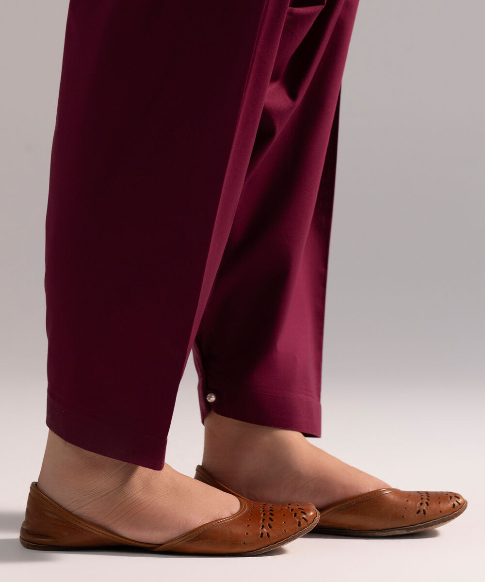 Women's RTW Cambric Solid Purple Skinny Shalwar