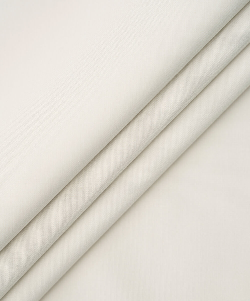 Men's Unstitched Cream Textured Wash & Wear Suit