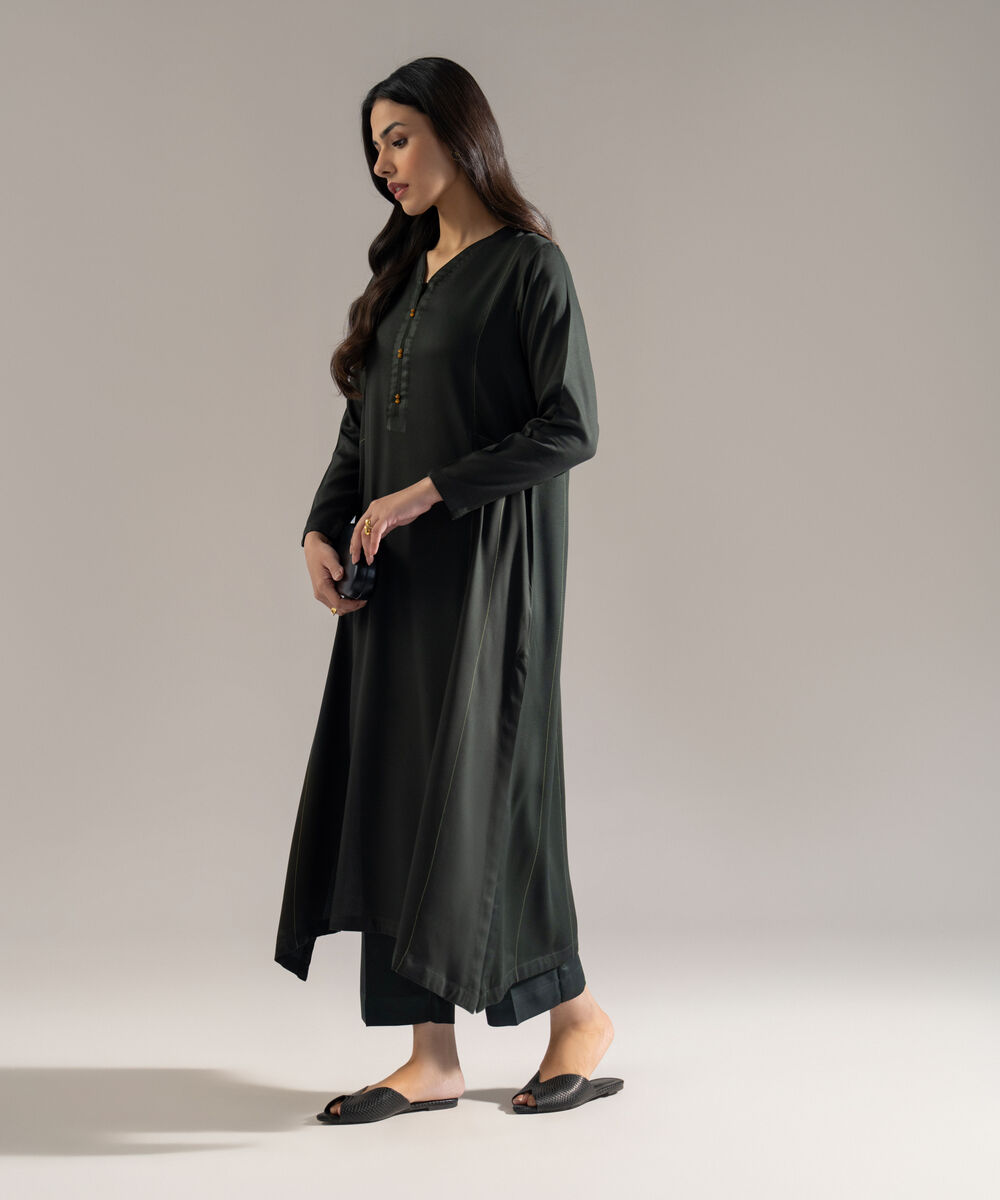 Women's RTW Bedford Solid Green 2 Piece Suit