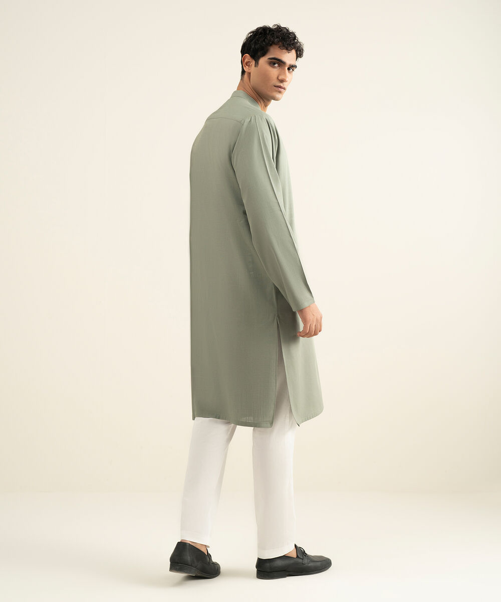 Men's jade Cotton Slub Kurta