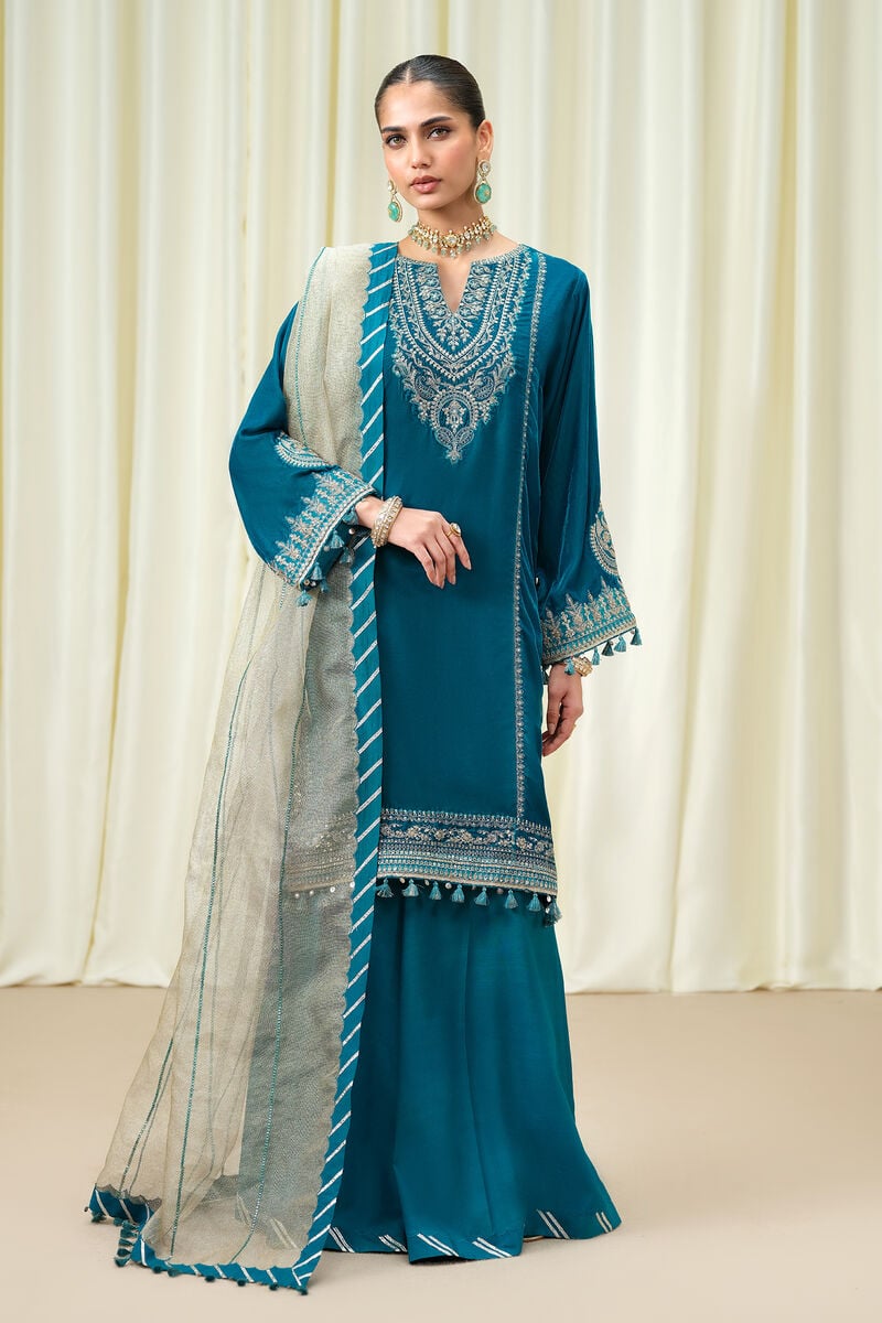 3 Piece - Embroidered Velvet Suit