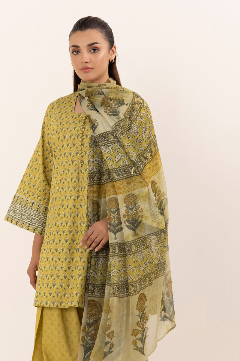 3 Piece - Printed Cotton Suit