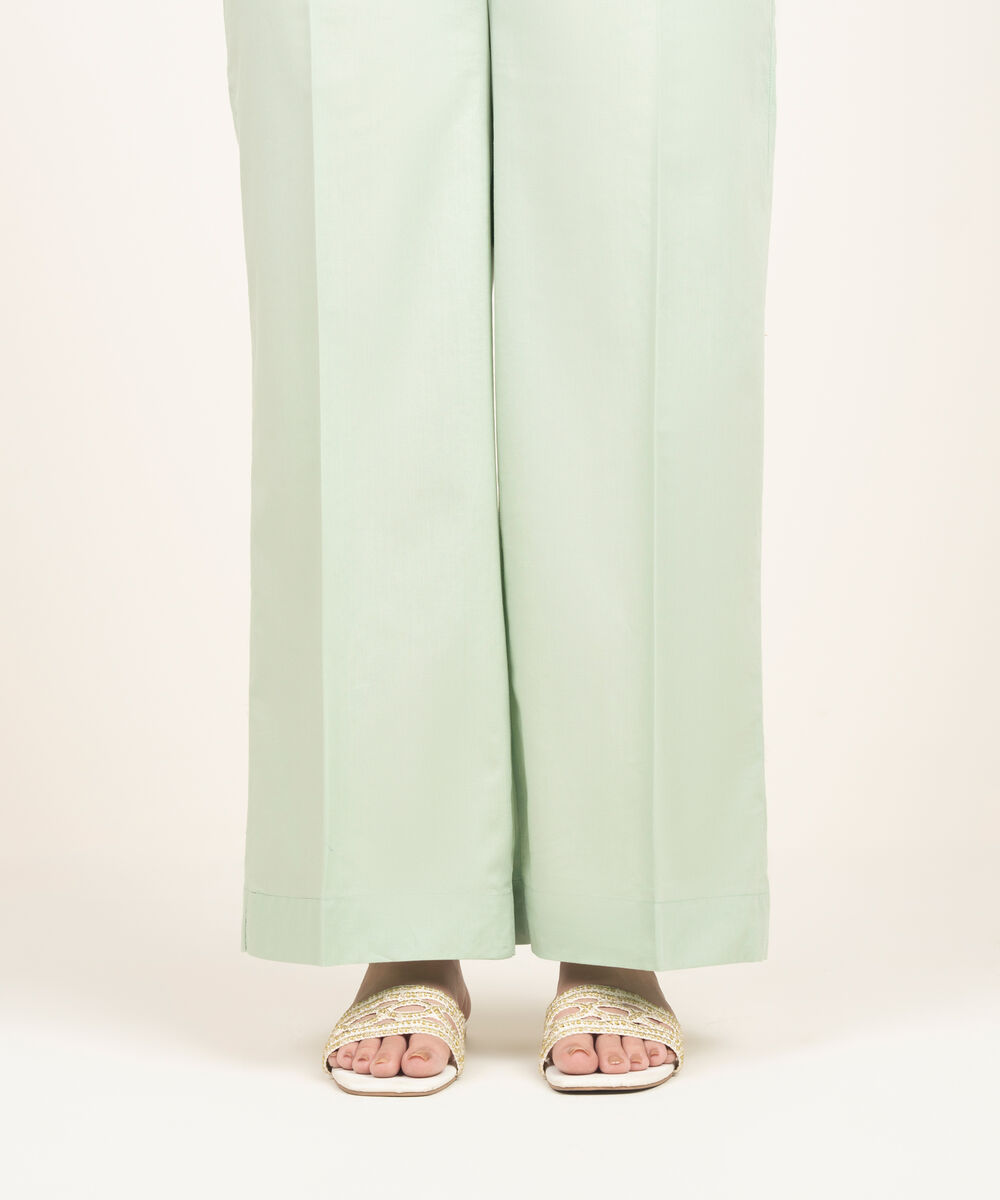 Women's RTW Lawn Solid Green Culottes
