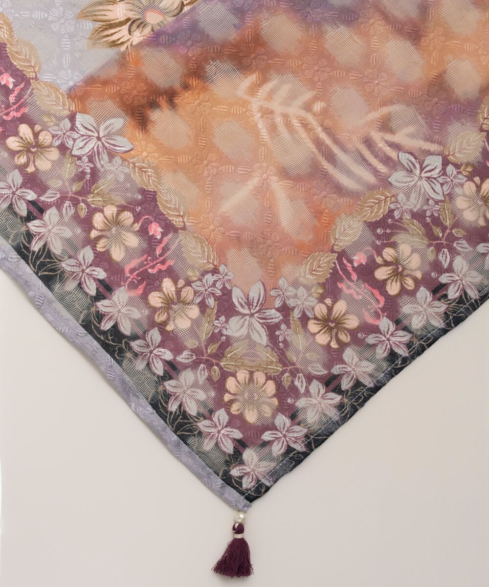 Women's RTW Brochea Jacquard Printed Purple Dupatta