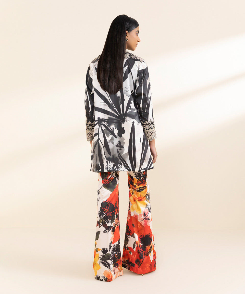 Woman - Multi 2 Piece - Embroidered Satin Suit