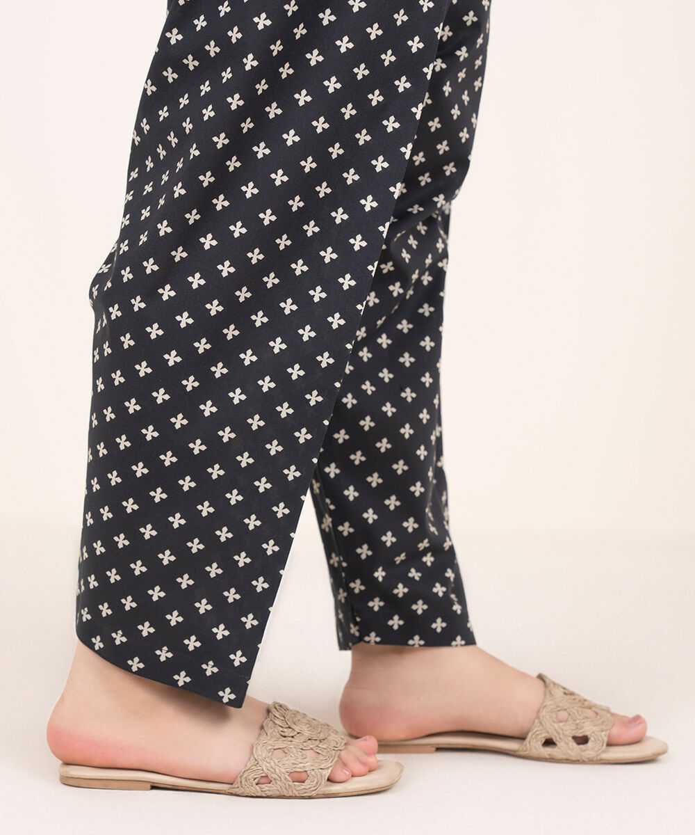 Women's RTW Cambric Black Printed Shalwar