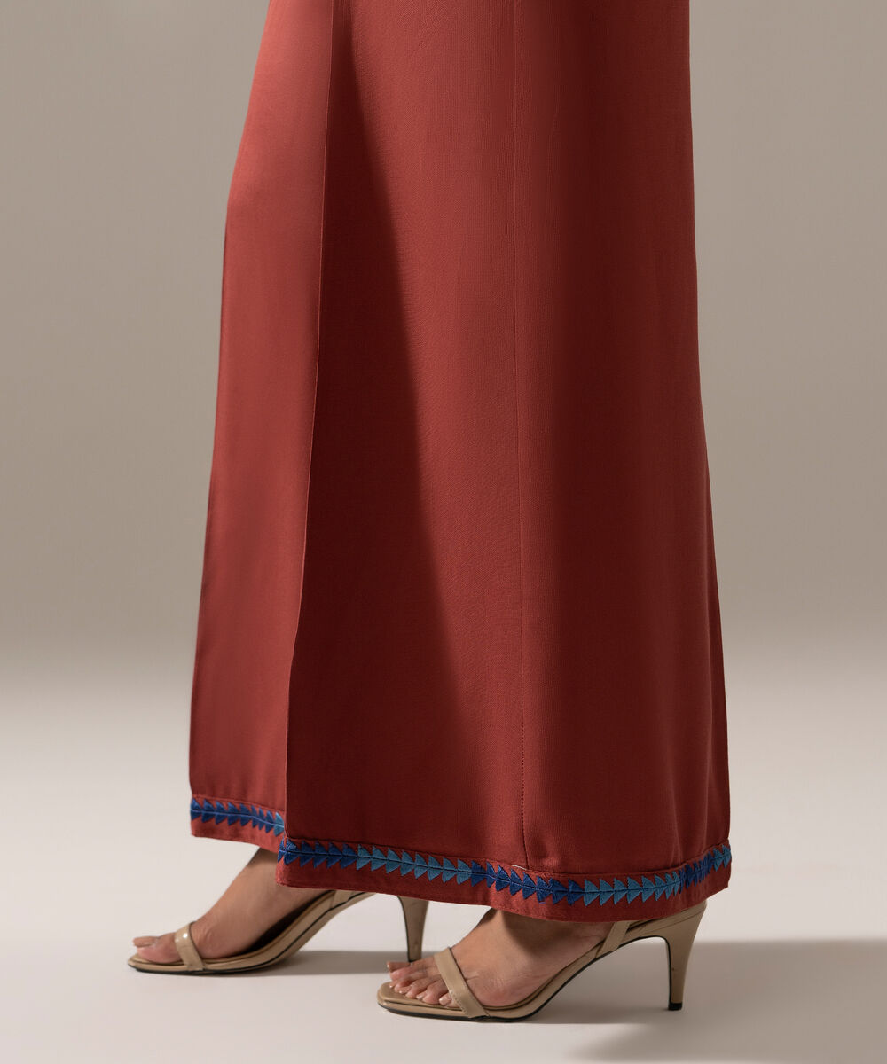 Women's RTW Bedford Solid Mauve Flared Pants
