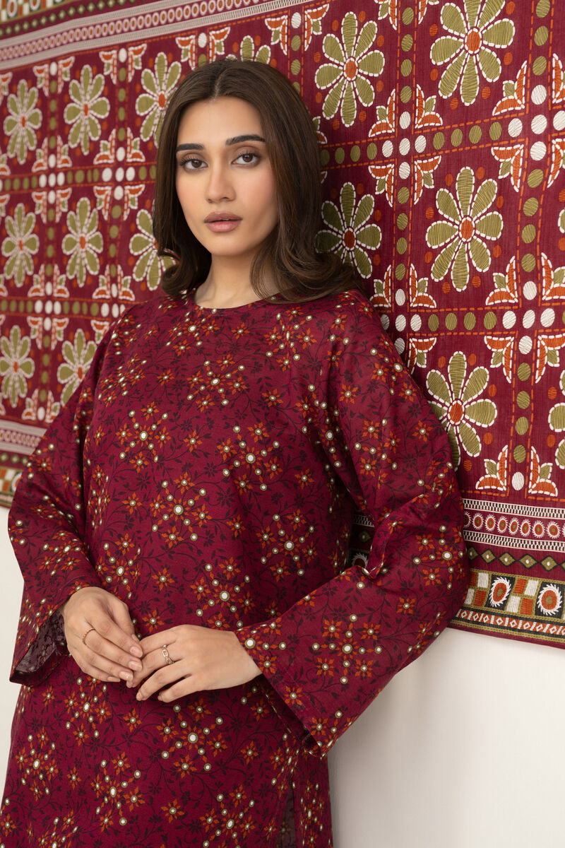 3 Piece - Printed Khaddar Suit