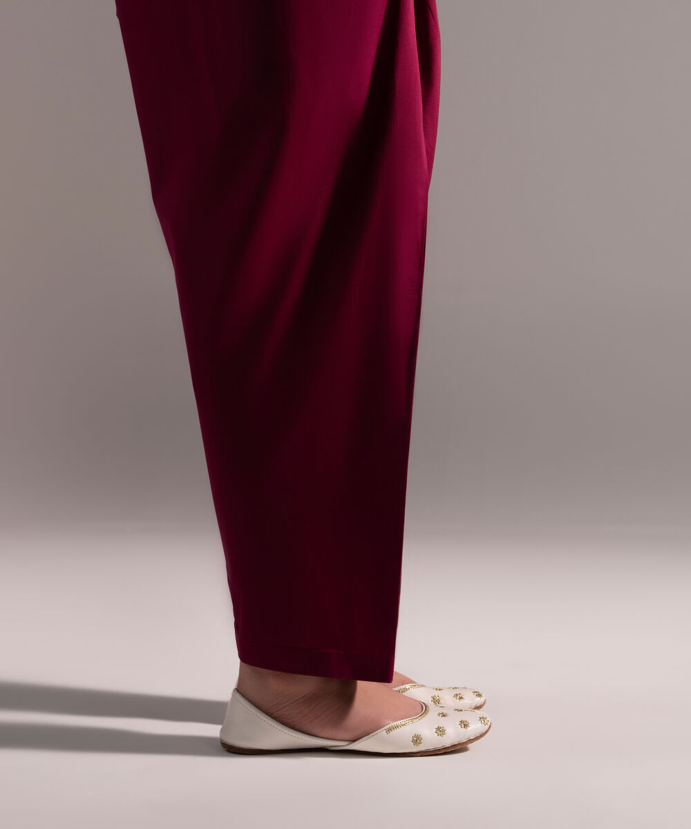 Women's RTW Cambric Solid Purple Shalwar