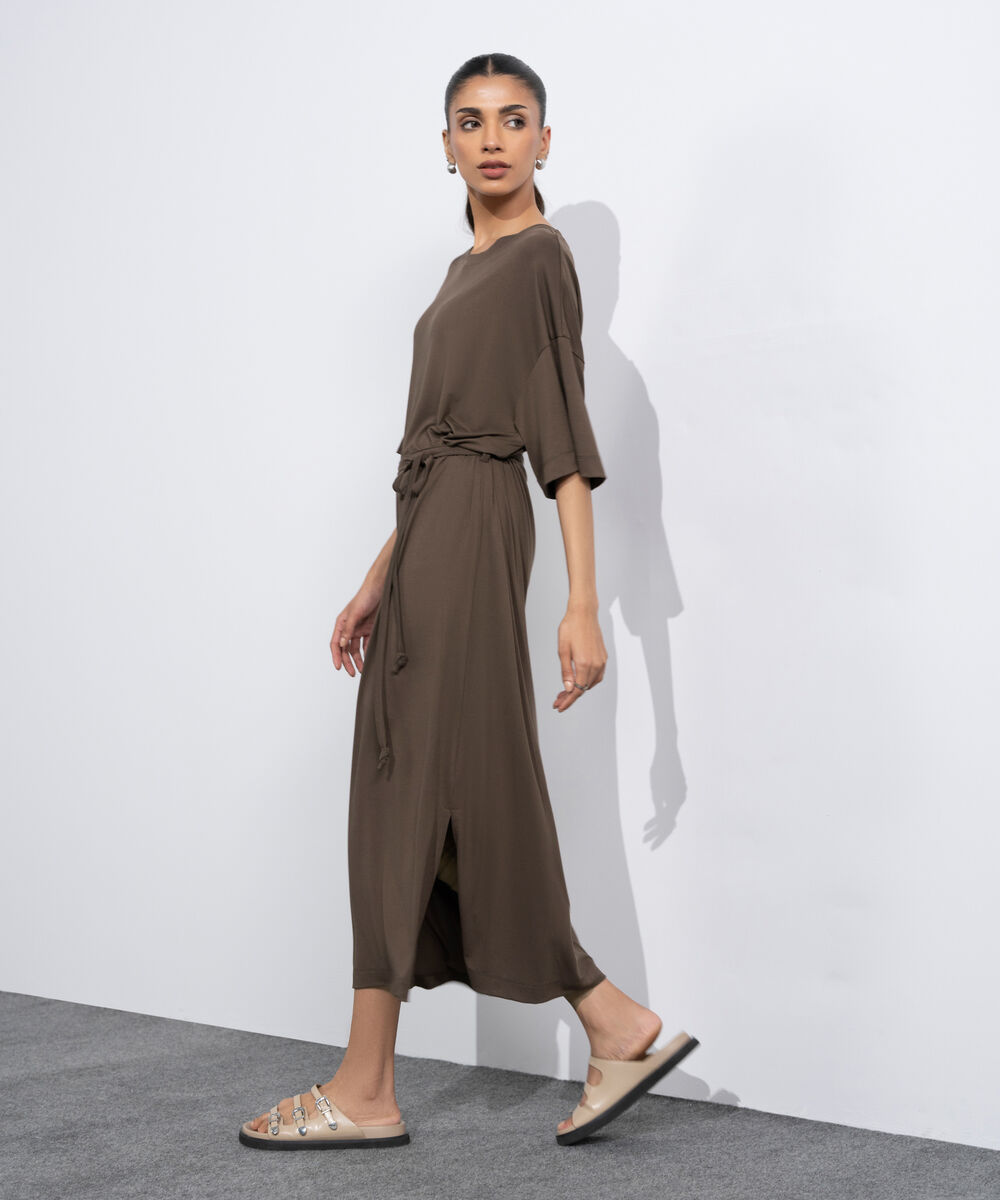 Women's Brown Flowing Maxi Dress