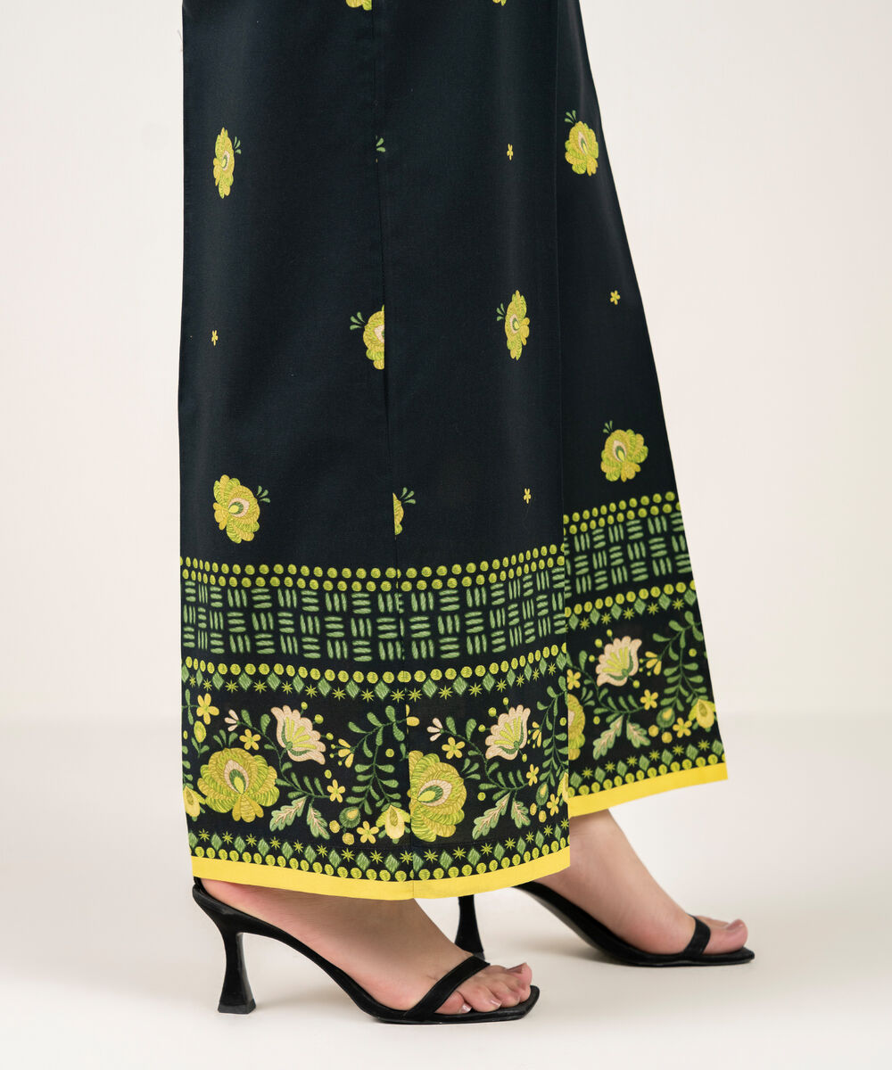Women's RTW Cambric Printed Black Culottes