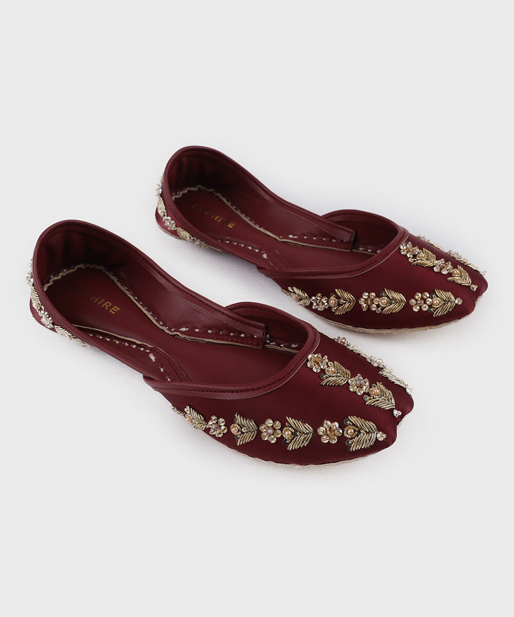 Woman - Red Embellished Khussas