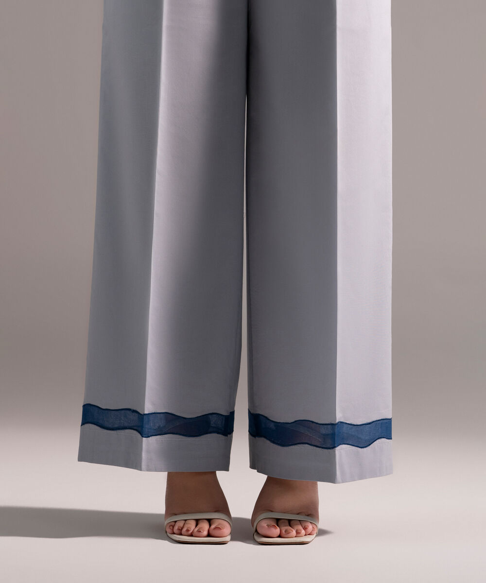 Women's RTW Cambric Solid Blue Culottes