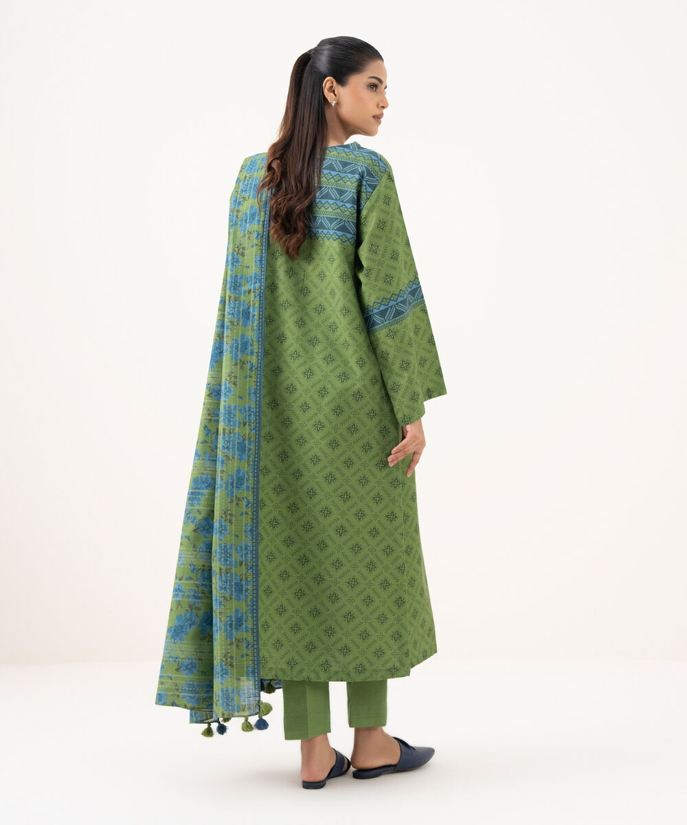 Women's Unstitched Light Khaddar Printed Multi Three Piece Suit