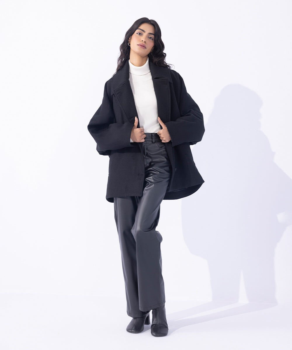 Woman - Black Cape Coat