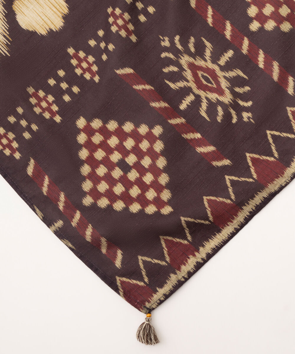 Light Khaddar Printed Brown Dupatta