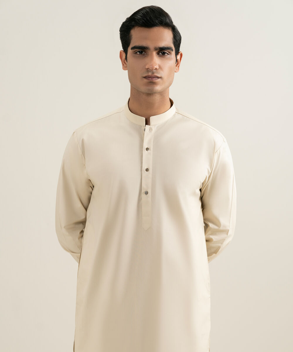Men's Stitched Beige Kurta Shalwar