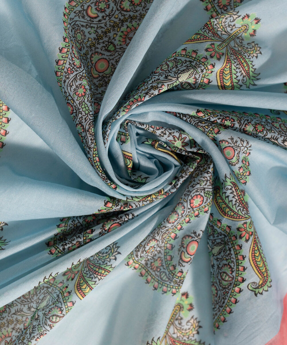 Lawn Printed Blue Dupatta