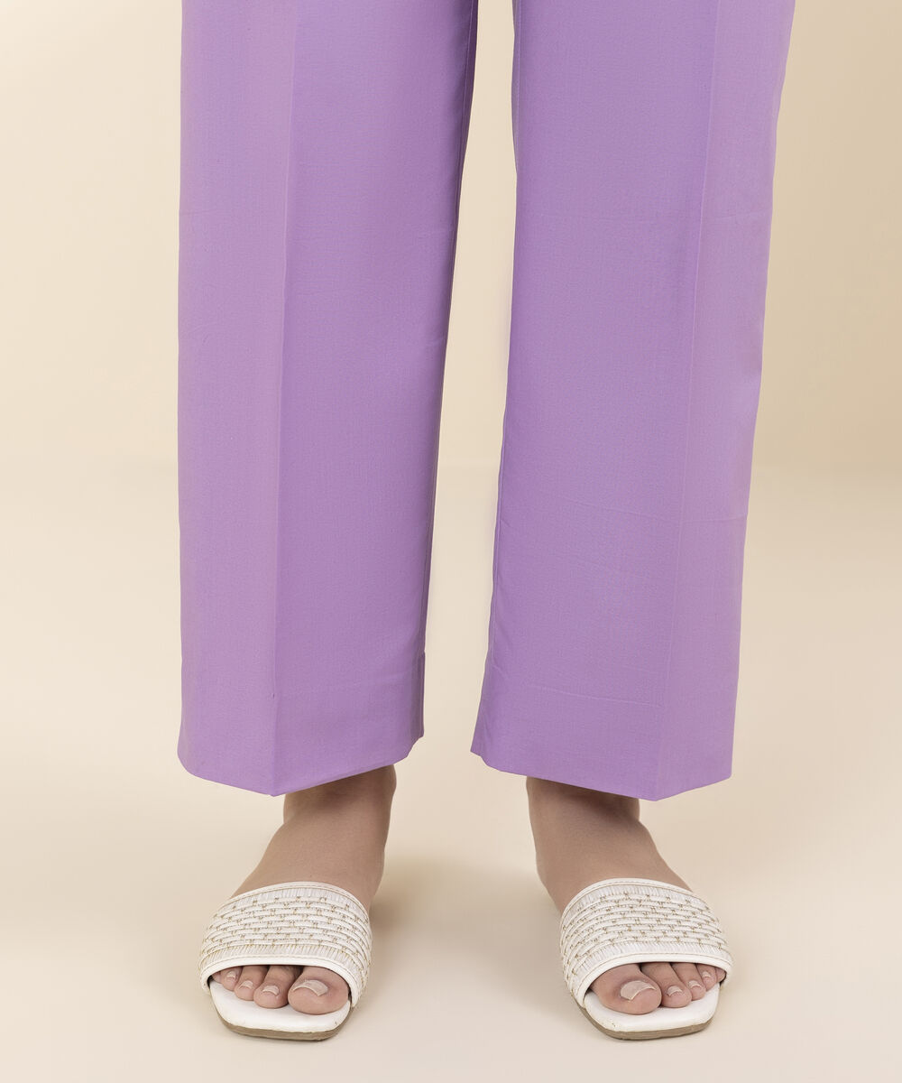 Unstitched Women's Purple Textured Lawn 3 Piece Suit