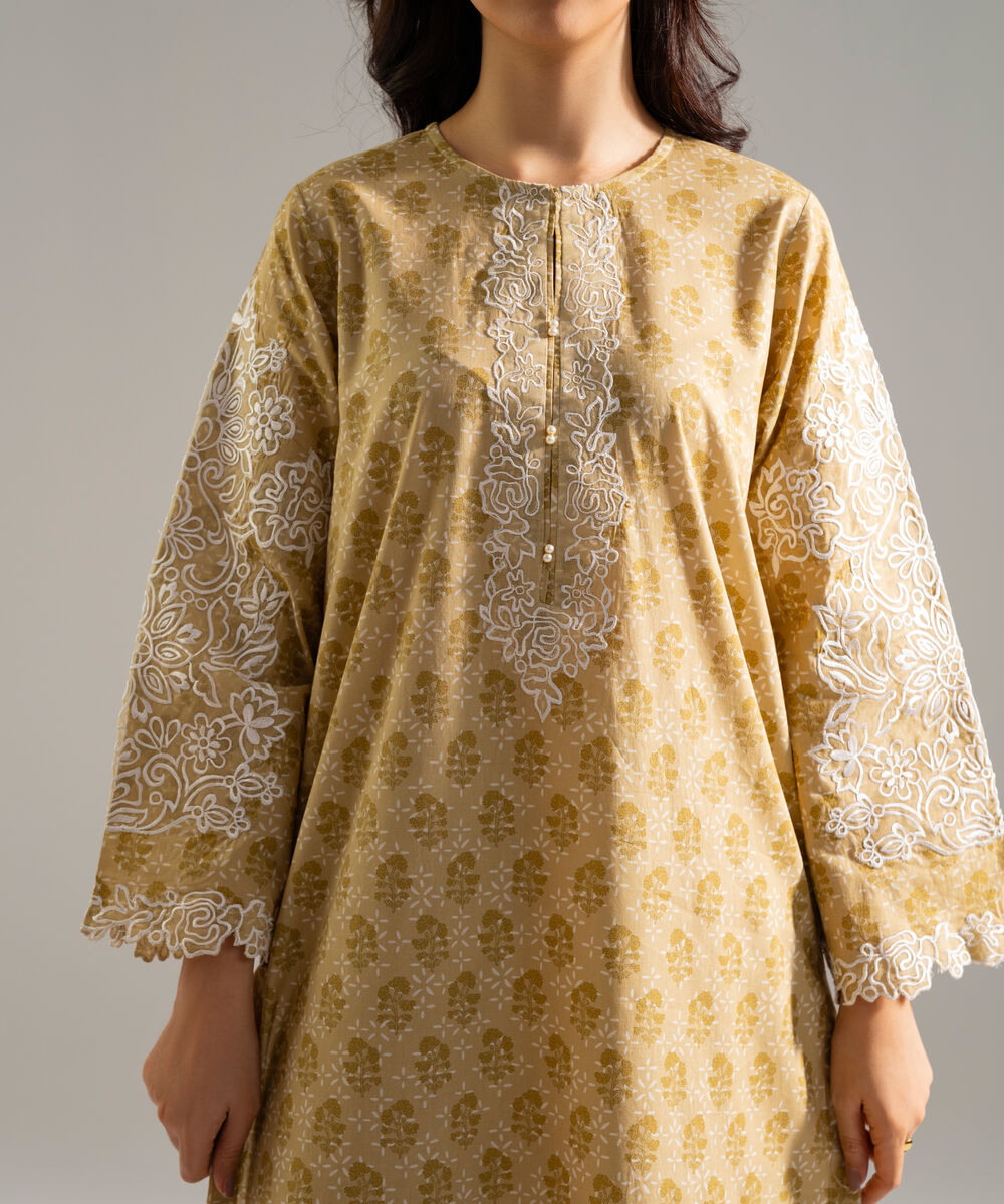 Women's RTW Lawn Embroidered Yellow 2 Piece Suit