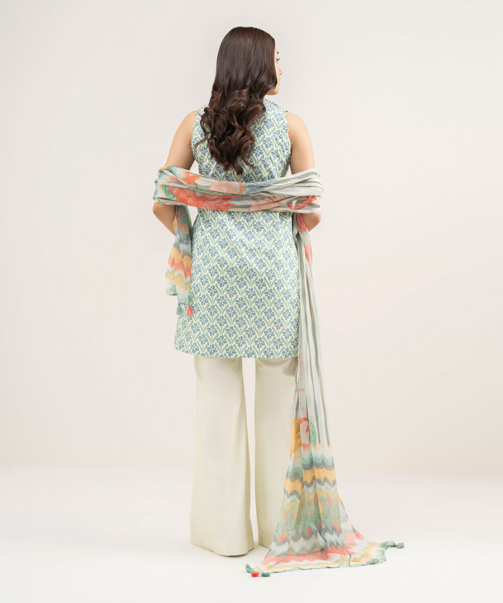 Women's Unstitched Lawn Printed Multi 2 Piece Suit