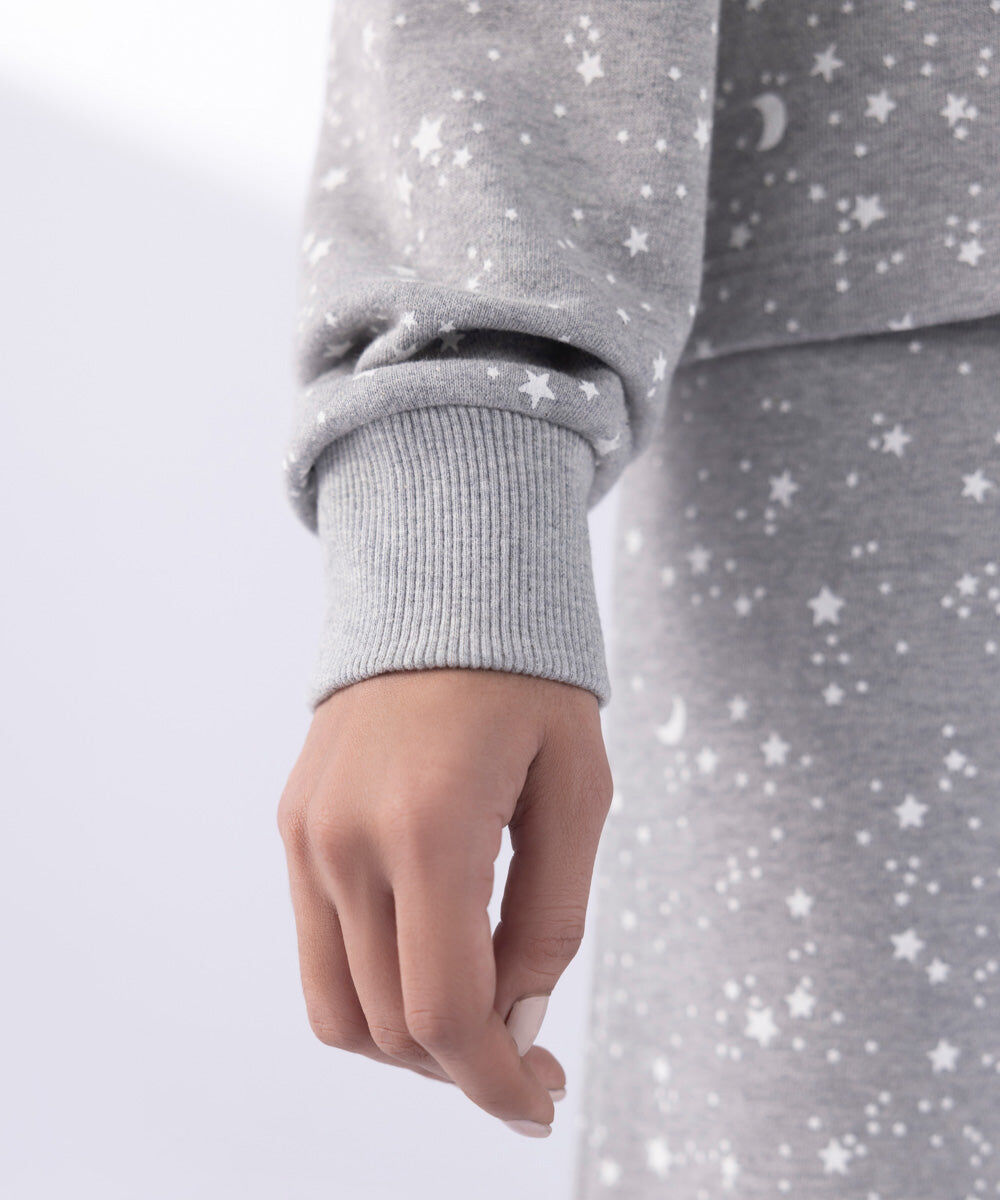 Woman - Grey Printed Henley Shirt