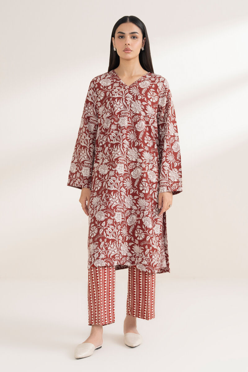 Printed Arabic Khaddar Shirt