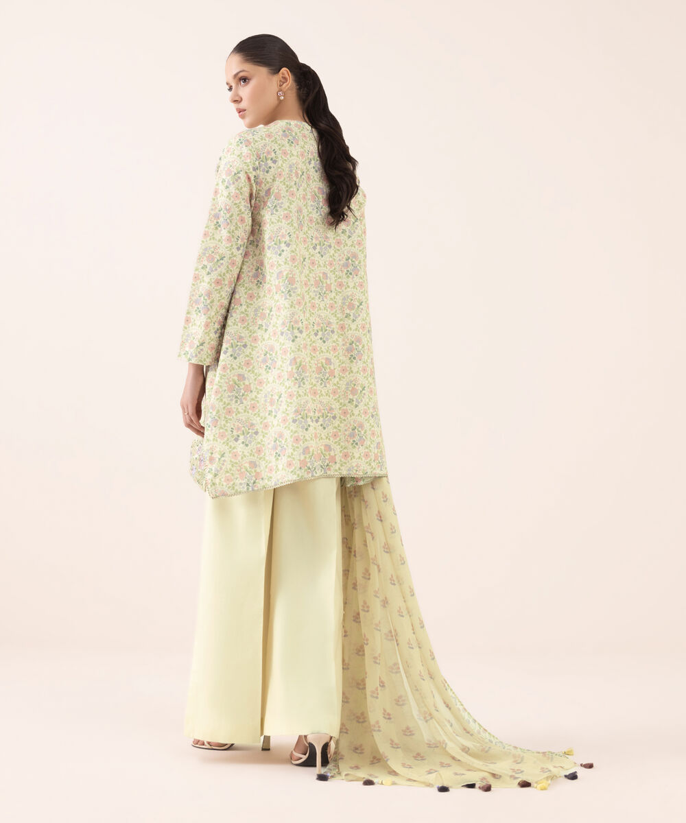 Women's Unstitched Cotton Embroidered Multi Three Piece Suit