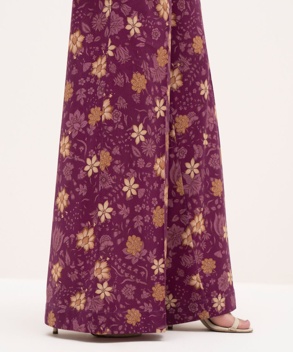 Women's RTW Cotton Viscose Pink Printed Flared Pants