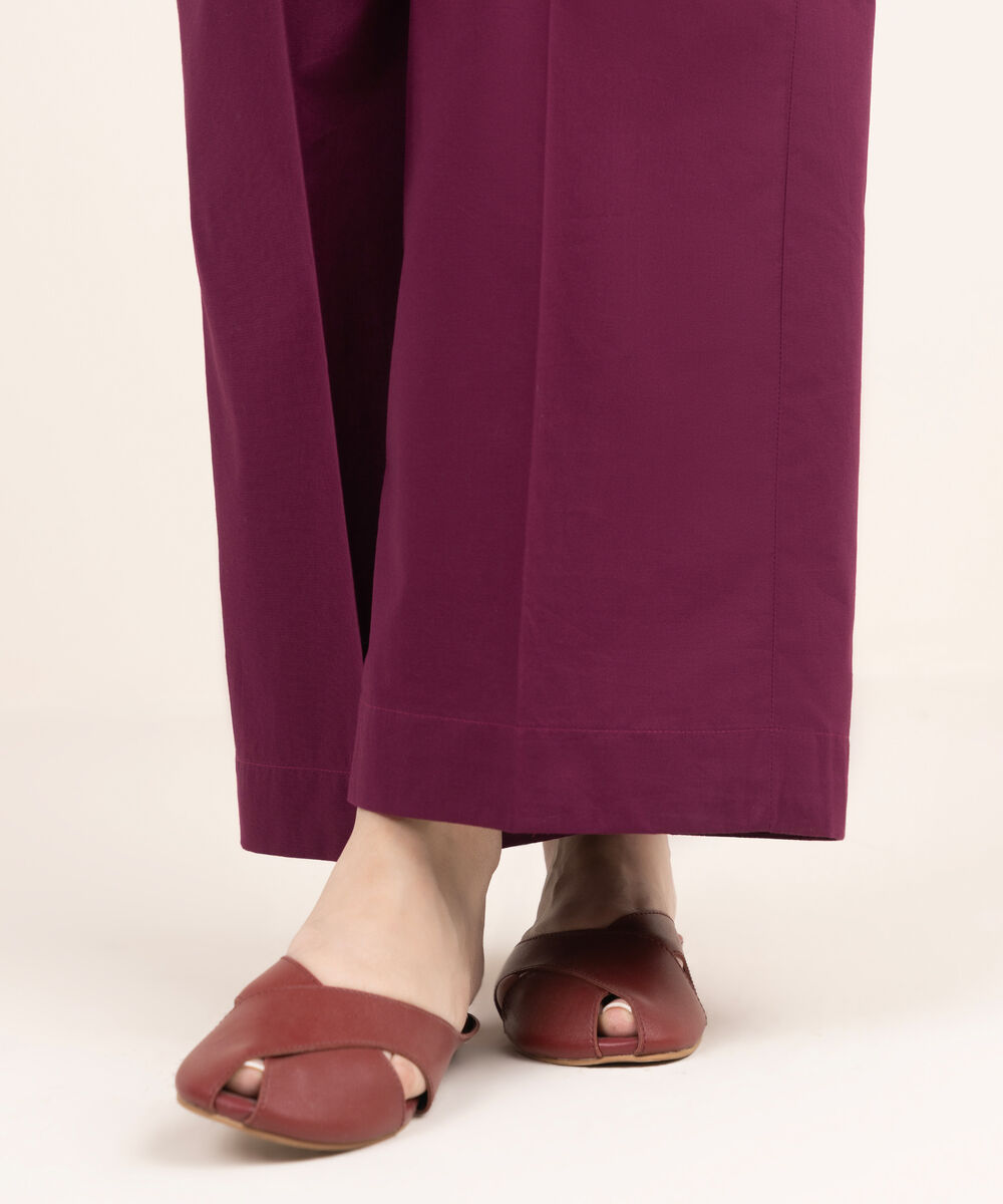 Women's RTW Cambric Solid Red Culottes