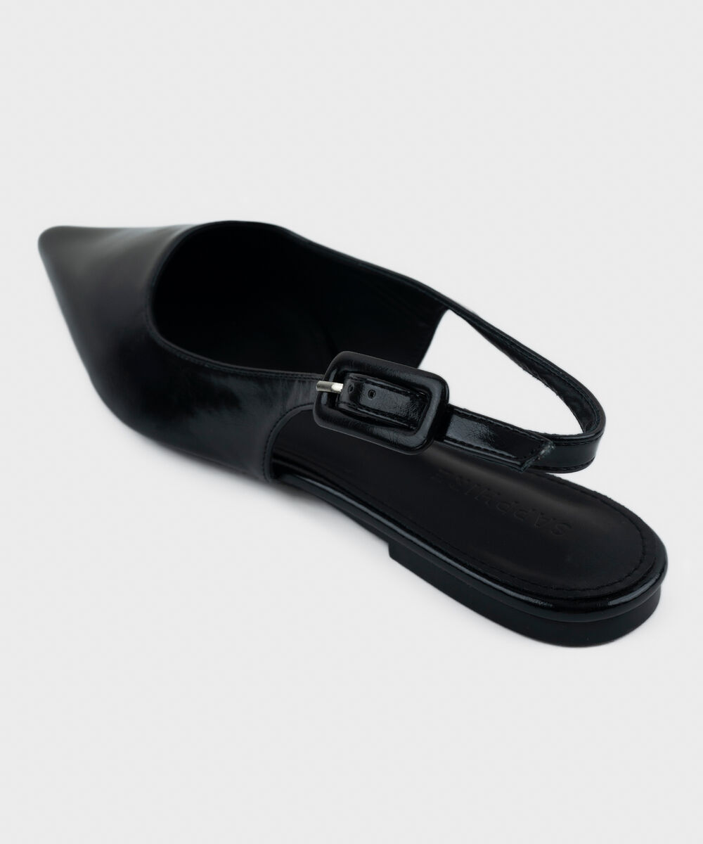 Women's Black Slingback Flats