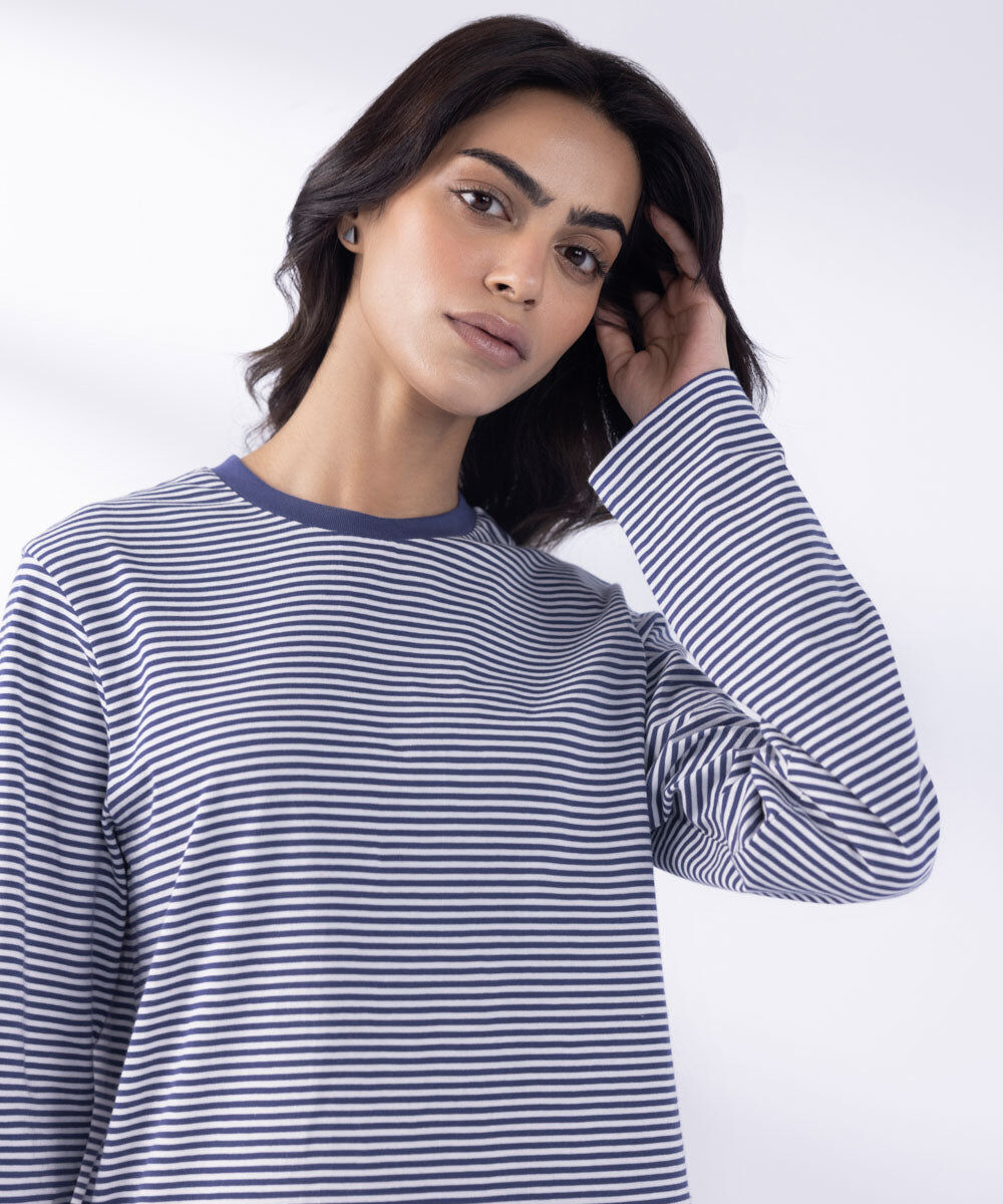 Woman - Blue Full Sleeve T-Shirt