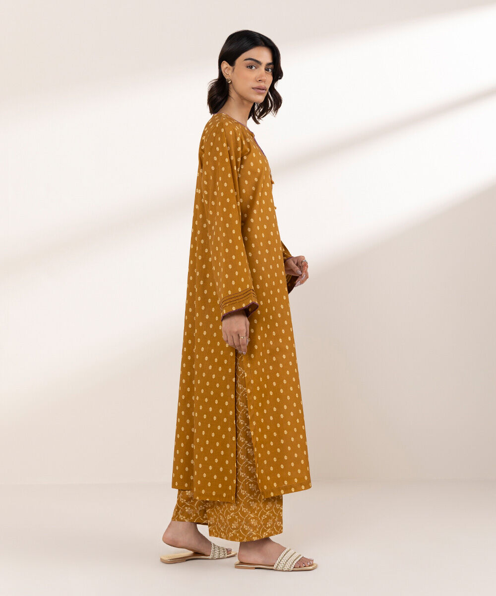 Women's RTW Cross Hatch Brown Printed A-Line Shirt