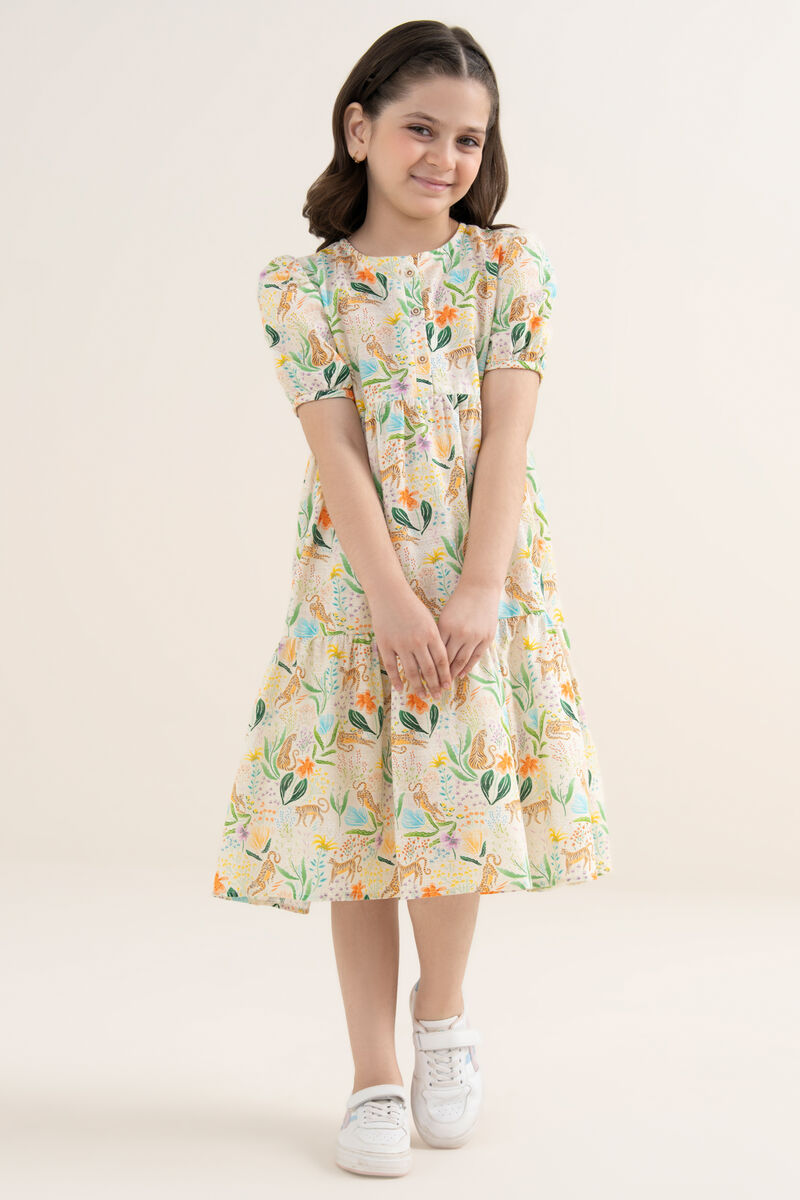 Printed Khaddar Tier Dress