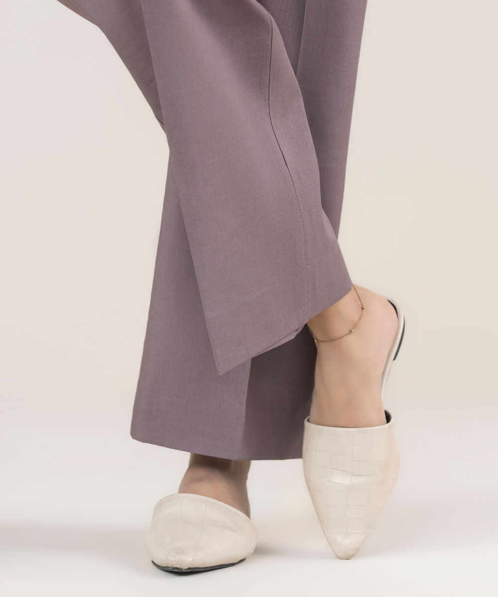 Women's Unstitched Cotton Printed Pink Trousers Fabric