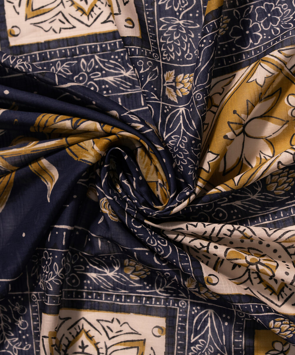 Lawn Printed Dark Blue Dupatta