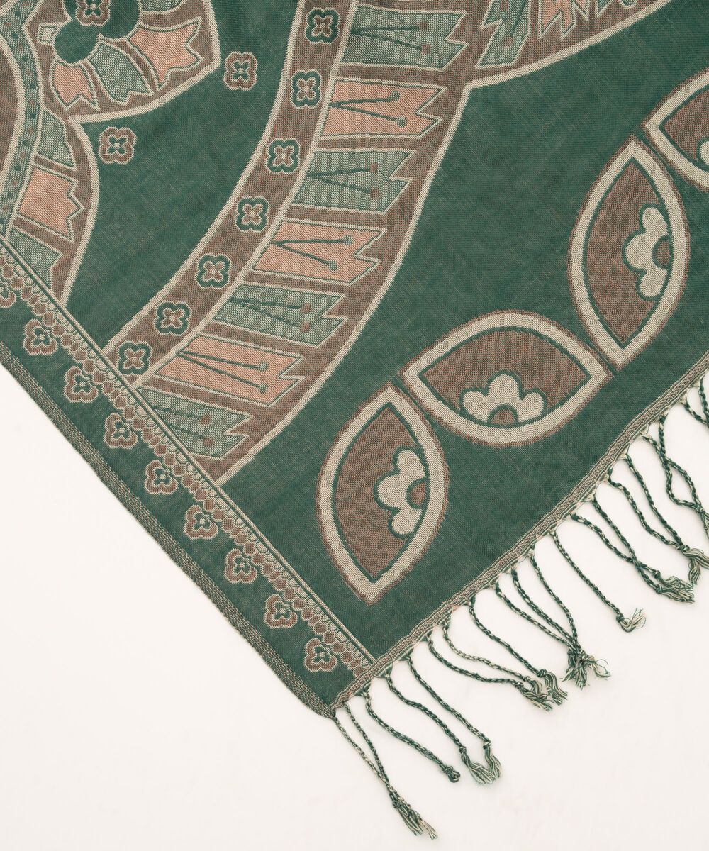 Jacquard Solid Green Shawl