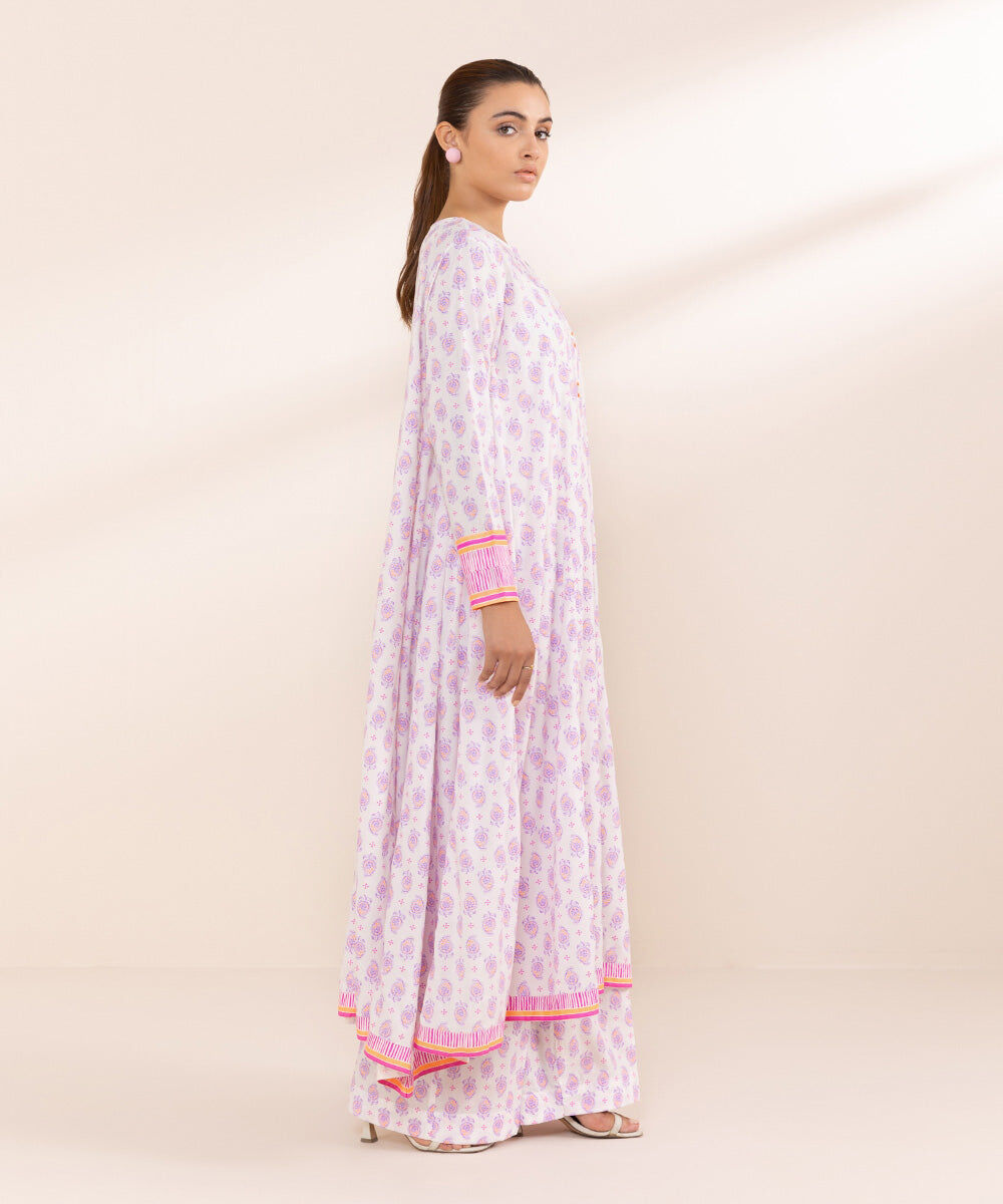 Women's Pret Arabic Lawn Purple Printed A-Line Shirt