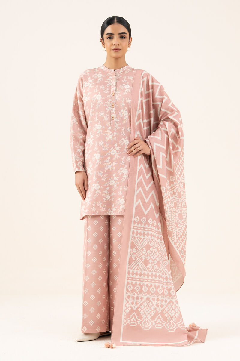 3 Piece - Printed Light Khaddar Suit