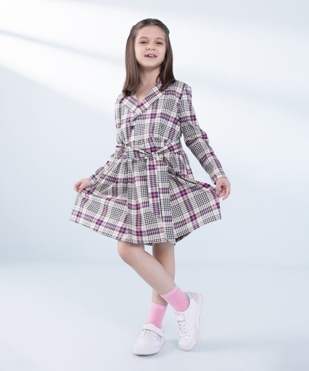 Checkered Poplin Dress