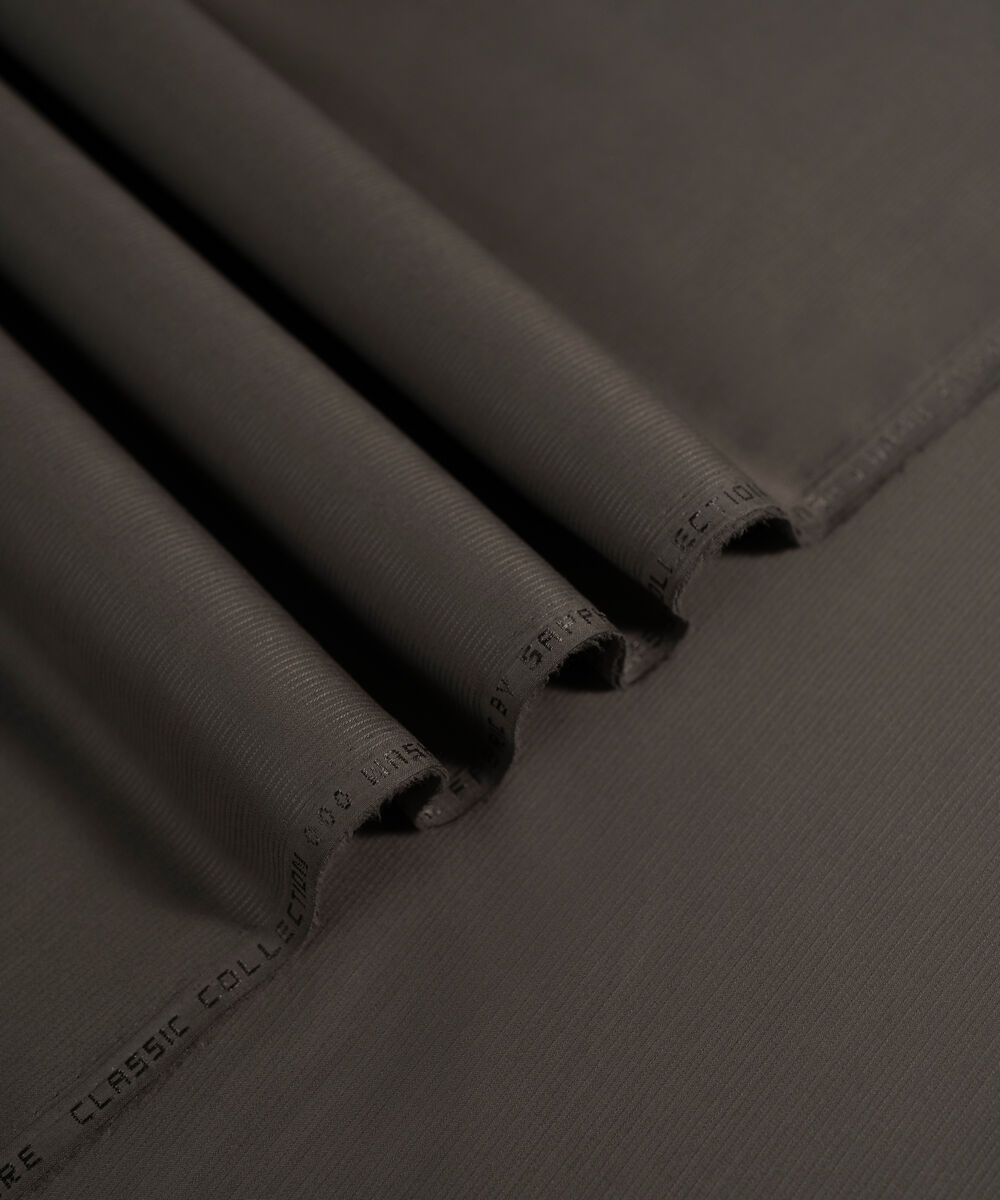 Men's Unstitched 2-Piece Premium Wash & Wear Dobby Dark Brown Suit