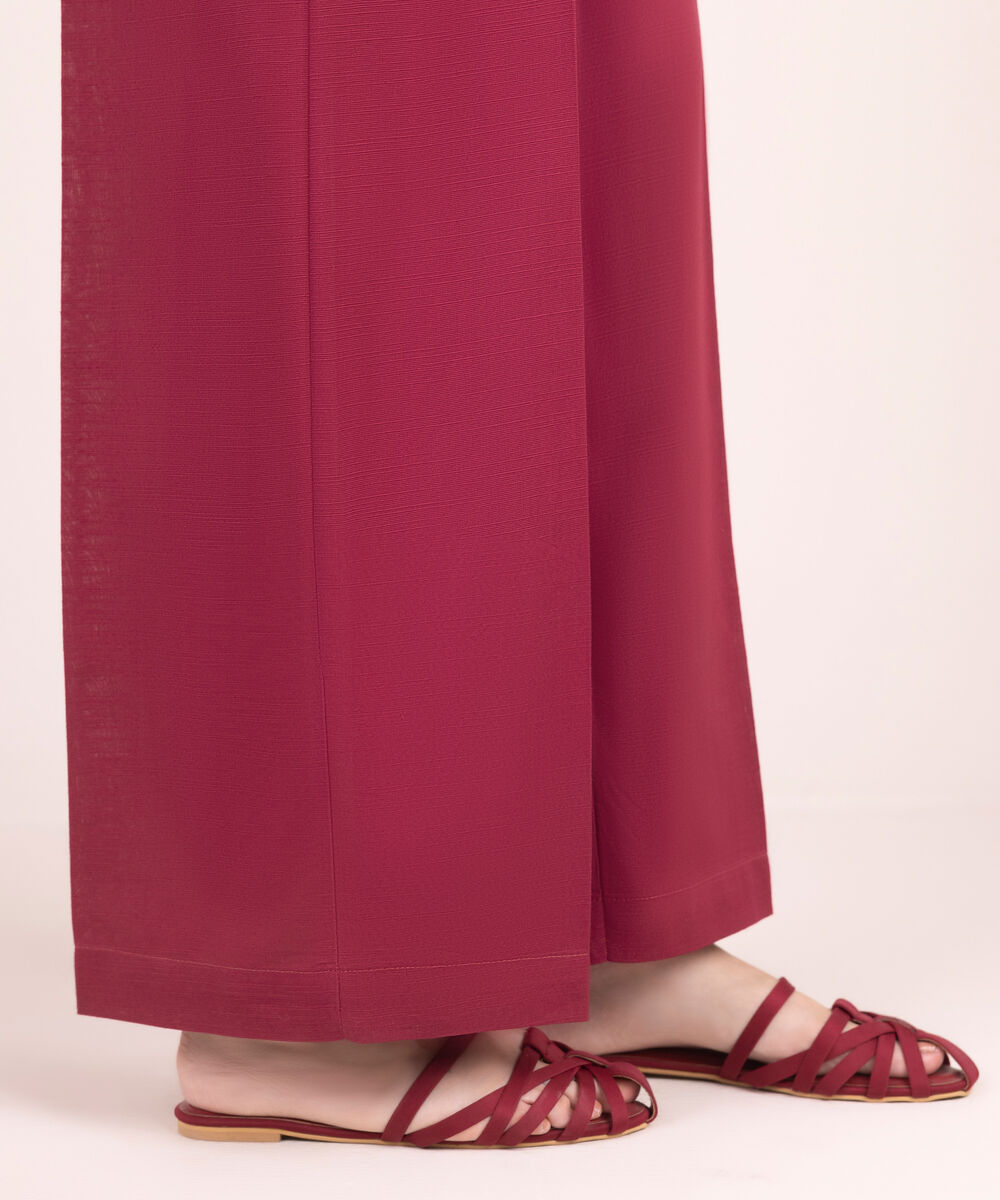 Women's RTW Khaddar Solid Pink Culottes