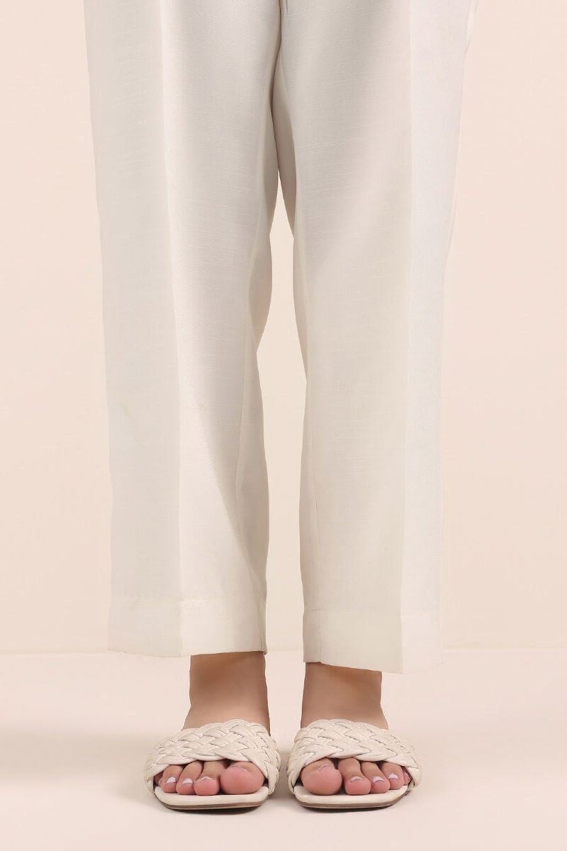 Raw Silk Straight Pants