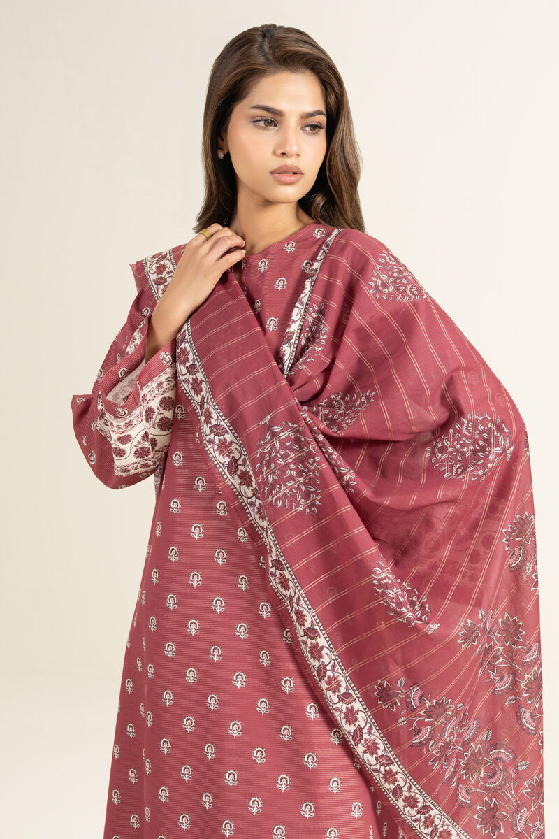 3 Piece - Printed Zari Lawn Suit