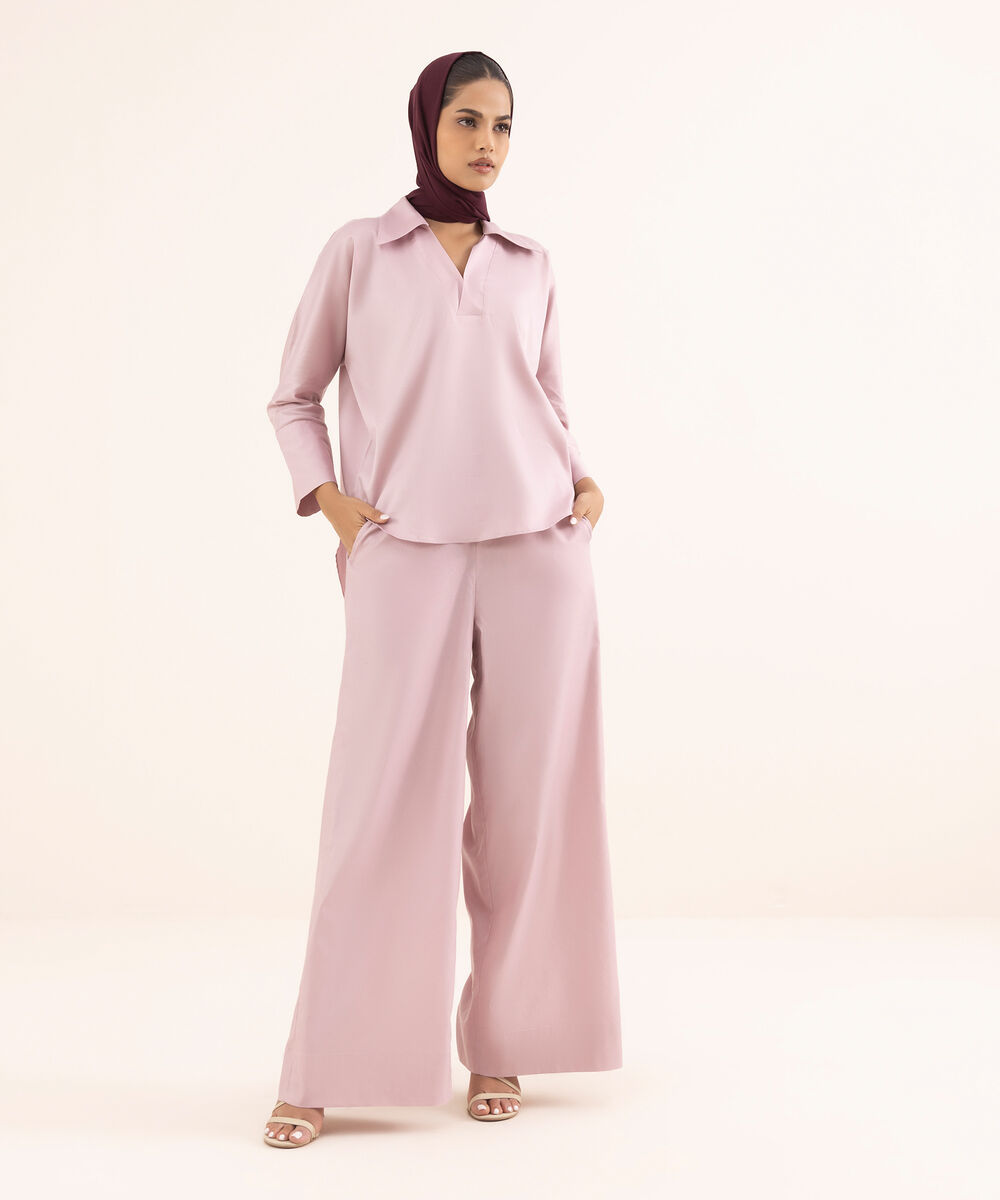 Women's Pink Viscose Modest Wear Top